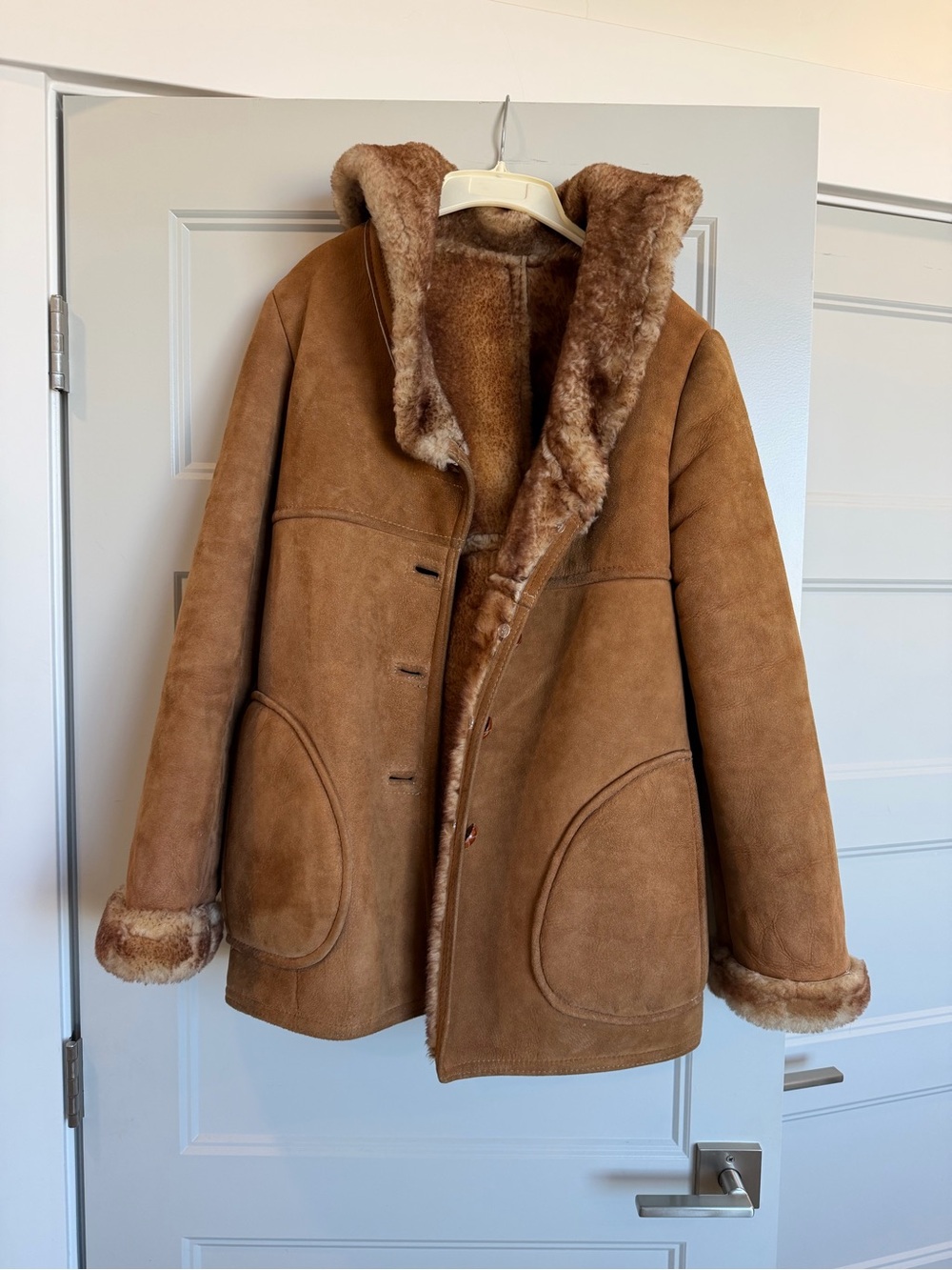 Women’s Genuine Shearling, Suede Exterior with natural fleece interior